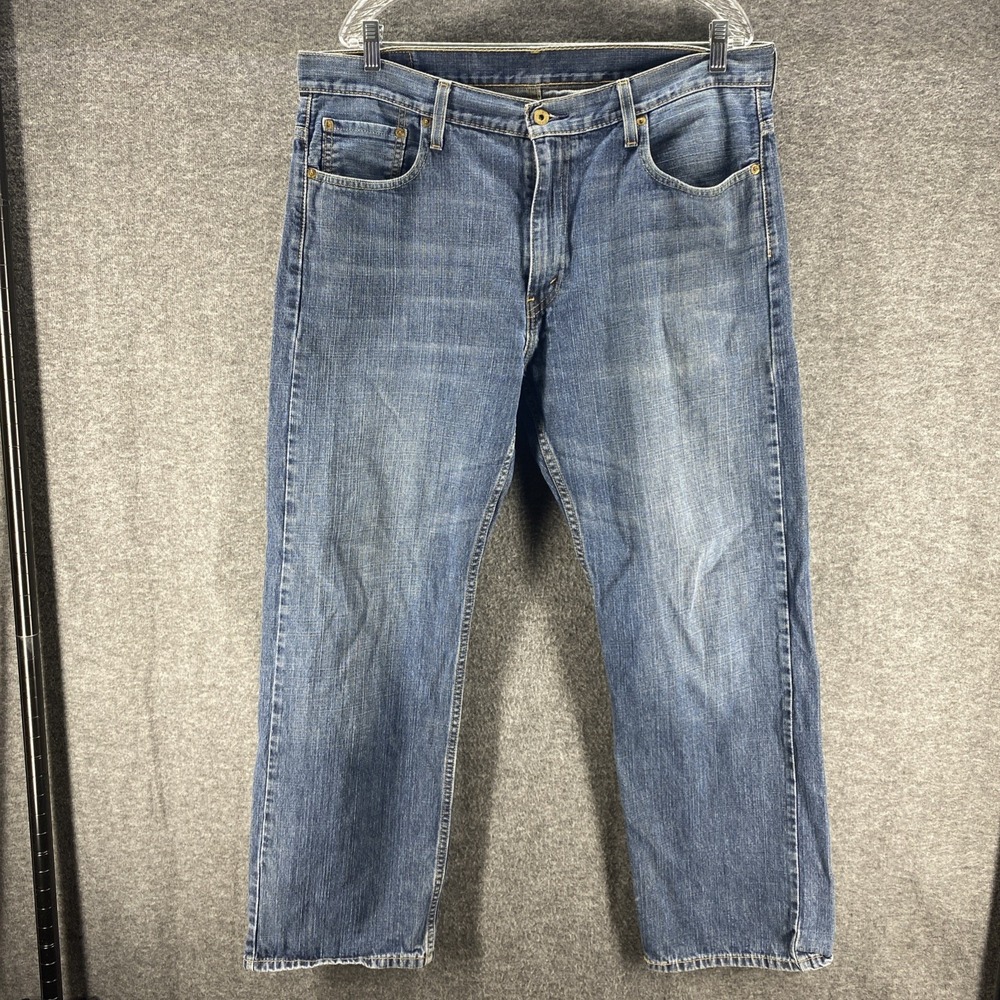 Levis 569 Loose Straight Jeans Mens 36x32 Blue Medium Wash Denim 00569-0041